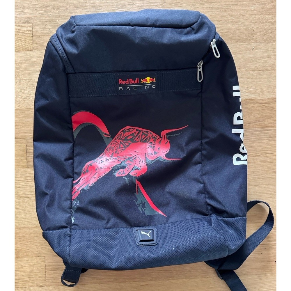 Puma Red Bull Racing Backpack Verstappen Pérez Formula 1 Navy Blue Bag Top Load